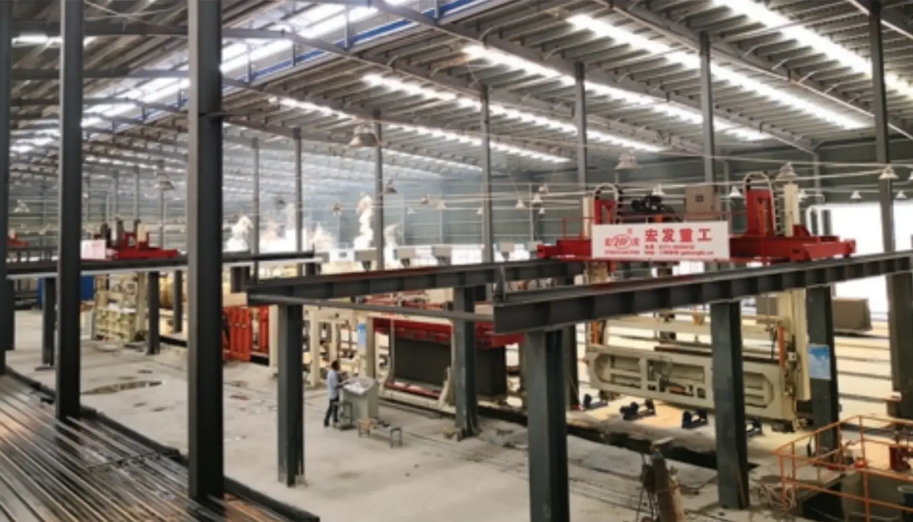 Automated building-material production line
